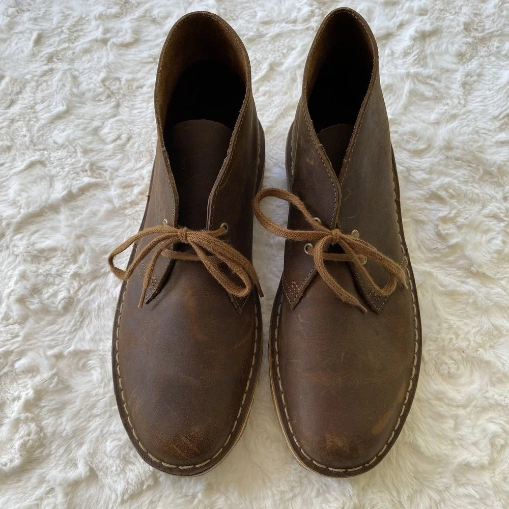 Clarks Originals Desert Boots Men's Size 7.5 Brown‎ Chukka Beeswax Leather